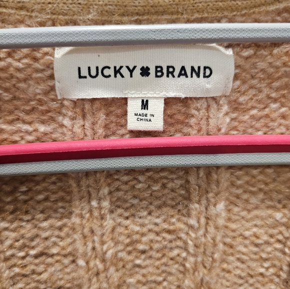 Lucky Brand Women's Buttin Front Long Sleeve Camel Color Cardigan Medium - Picture 4 of 12